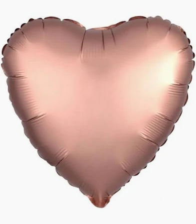 5" Foil Hearts: Satin Rose Gold 5ct