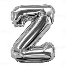 16" Silver Letter: Z