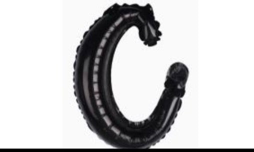 18" Black Cursive Letter: C