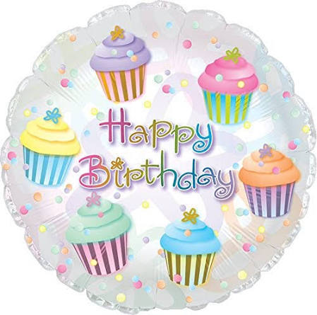 18" Happy Birthday Cupcakes