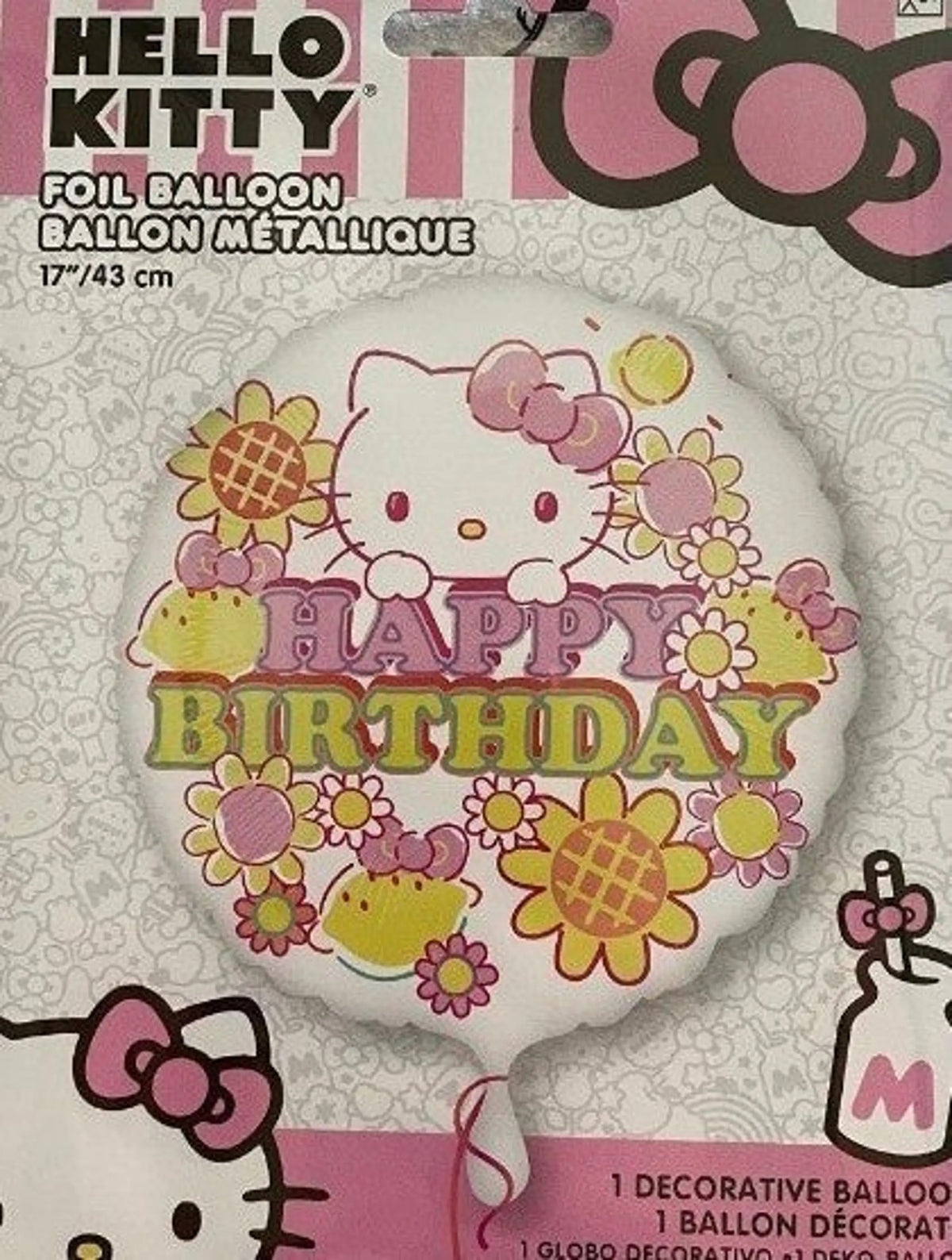 18" Hello Kitty Happy Birthday Yellow/Pink
