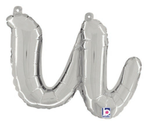 18" Silver Cursive Letter: U