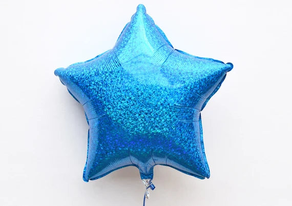 Lucky Foil: 18" Star Holographic Light Blue