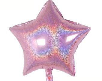 Lucky Foil: 18" Star Holographic Light Pink