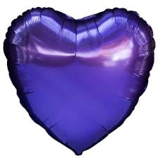 5" Foil Hearts: Satin Purple 5ct