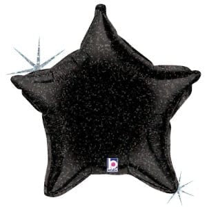 Lucky Foil: 18" Star Holographic Black