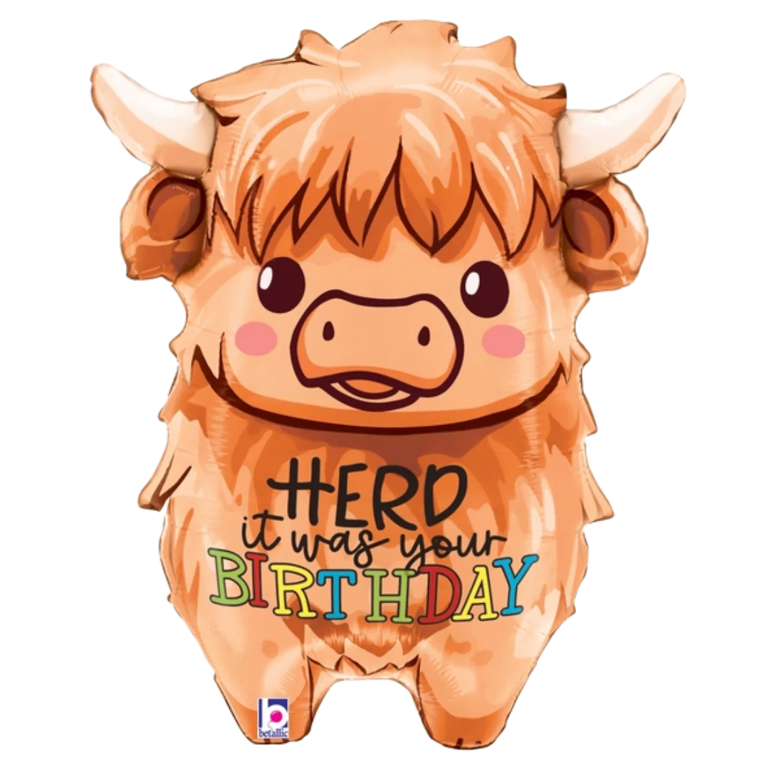 27" Highland Cow Birthday