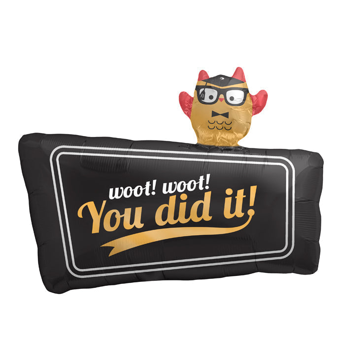 25" Woot Woot Grad Owl Banner Foil