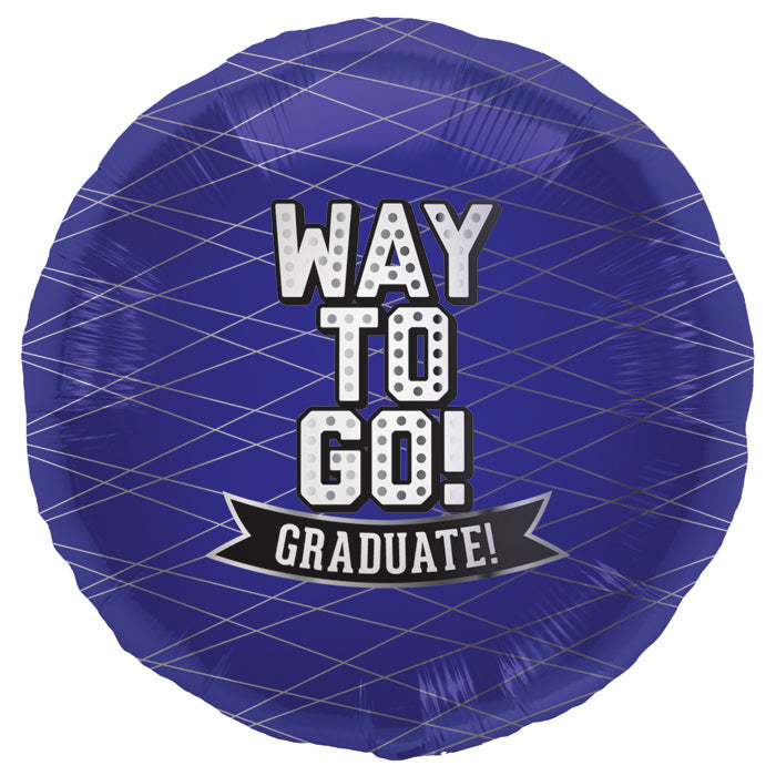 18" Way To Go Graduate Round Foil Purple