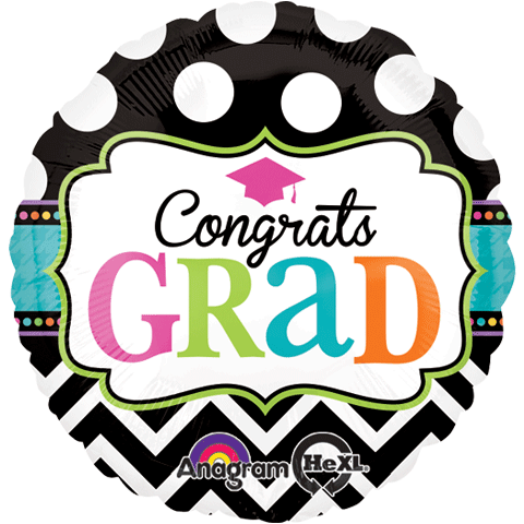 18" Congrats Grad Polka Dot Foil