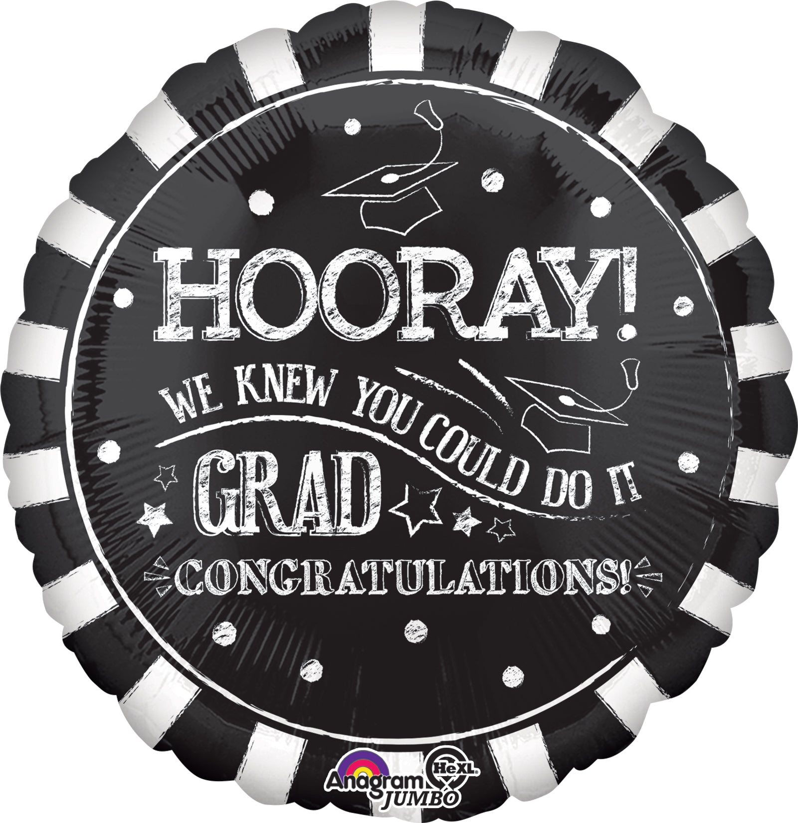 28" Jumbo Hooray Grad Foil Balloon