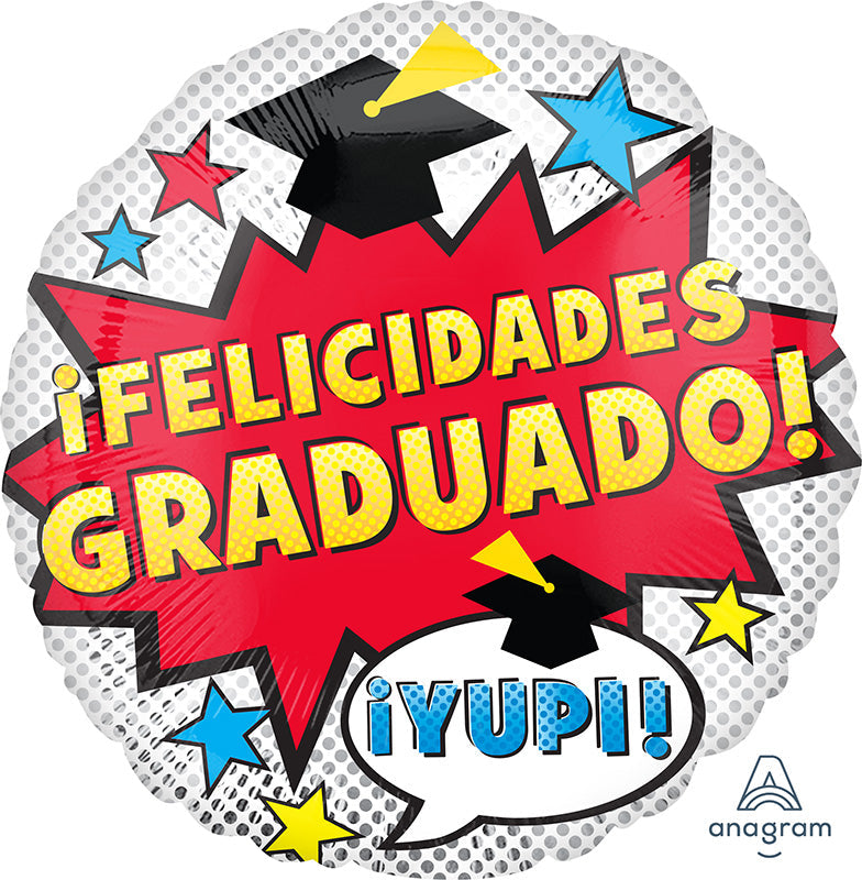 18" Felicidades Graduado Dots Foil