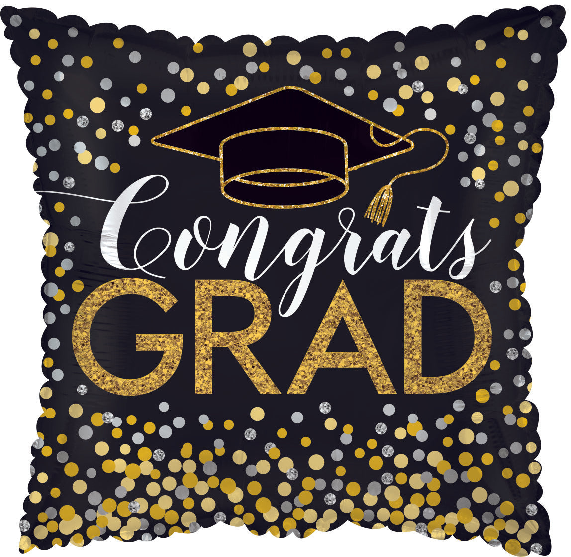 17" Congrats Grad Gold Confetti Foil