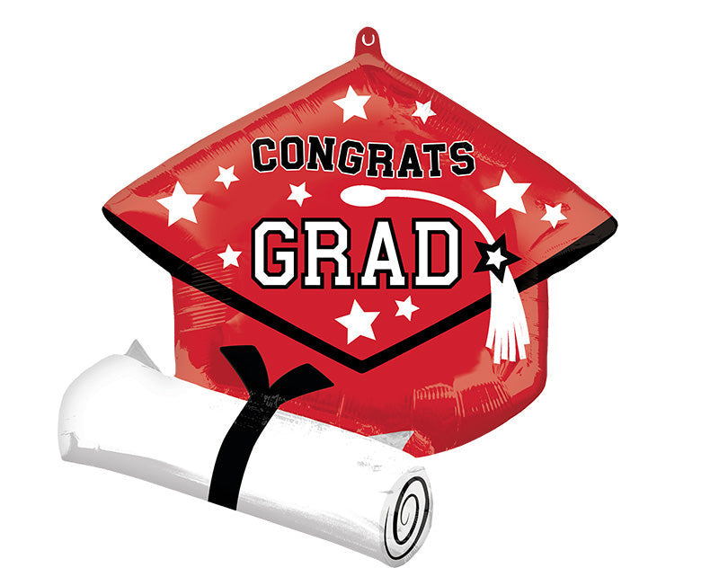 25" Super Shape Congrats Grad Red Cap