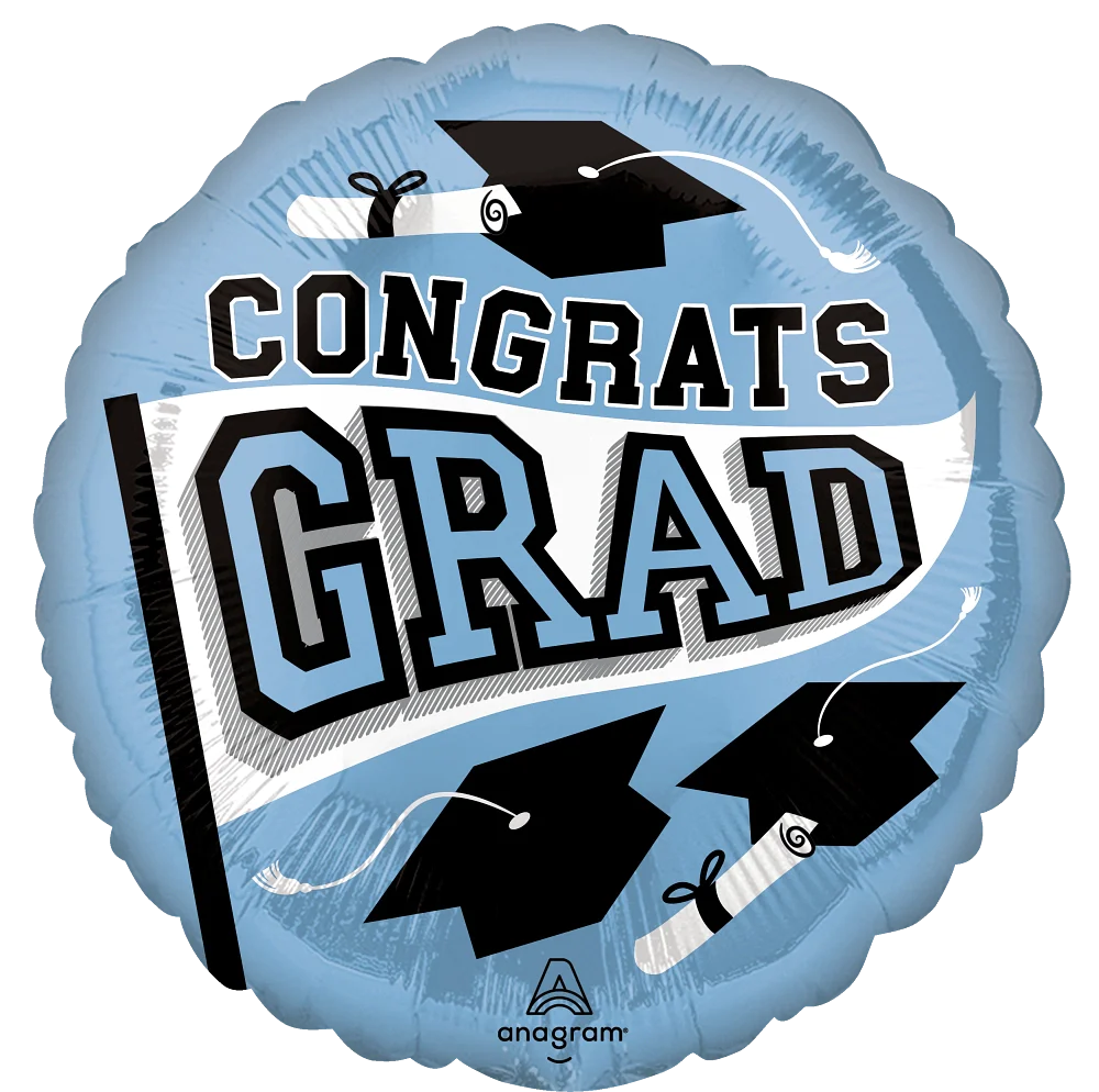18" Congrats Grad Foil: Light Blue