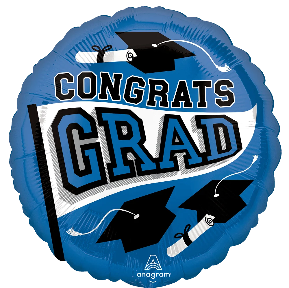 18" Congrats Grad Foil: Blue