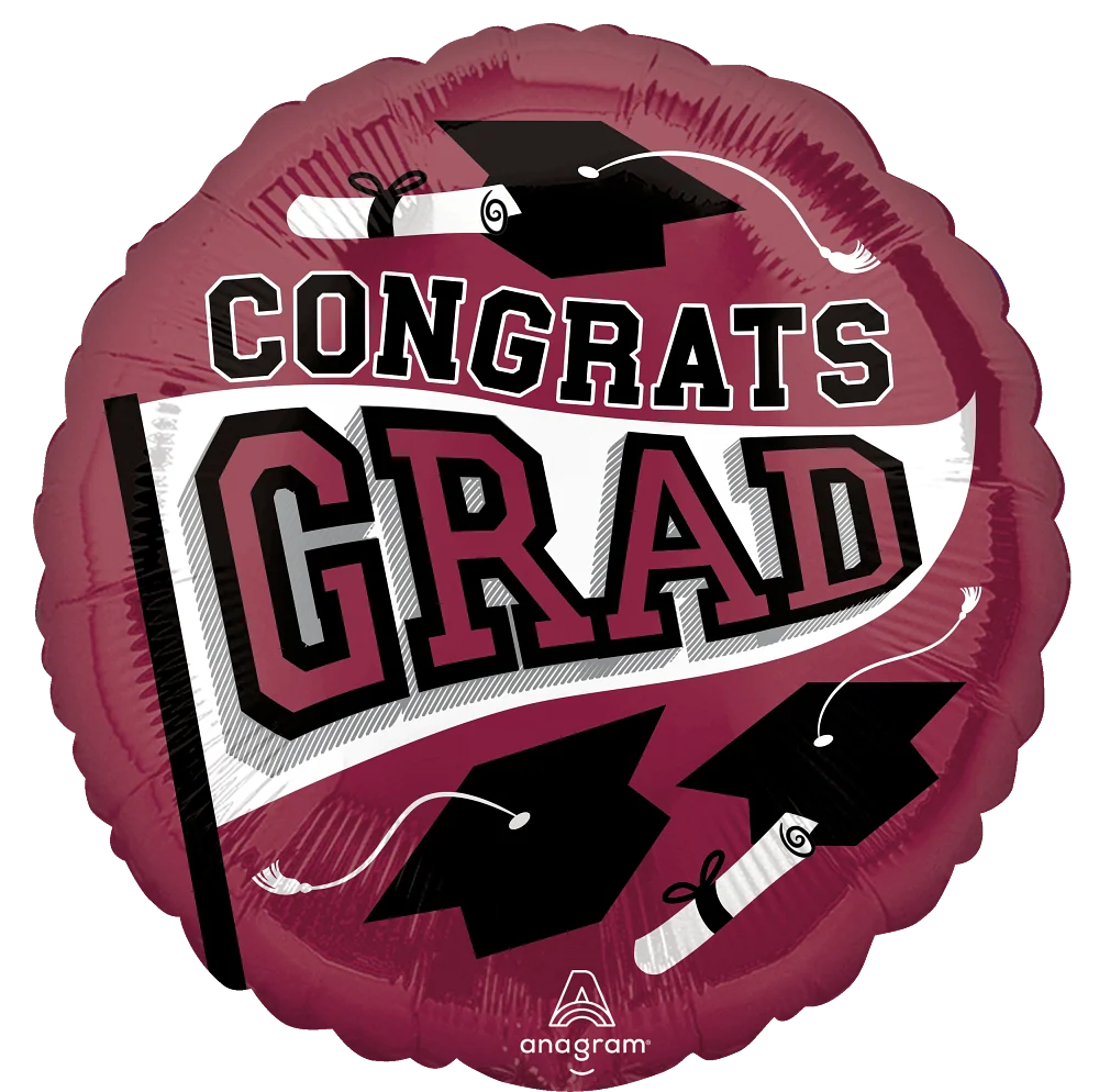 18" Congrats Grad Foil: Berry