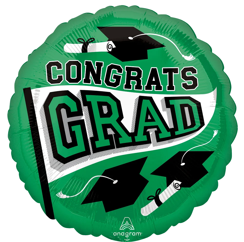 18" Congrats Grad Foil: Green