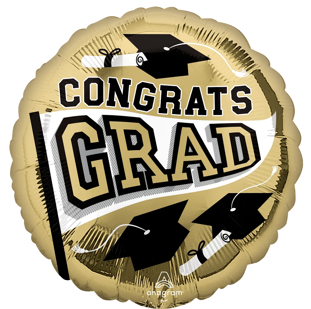 18" Congrats Grad Foil: Gold
