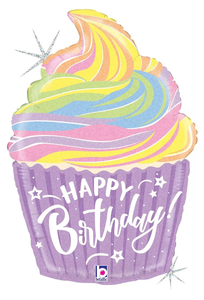 22" Pastel Birthday Cupcake