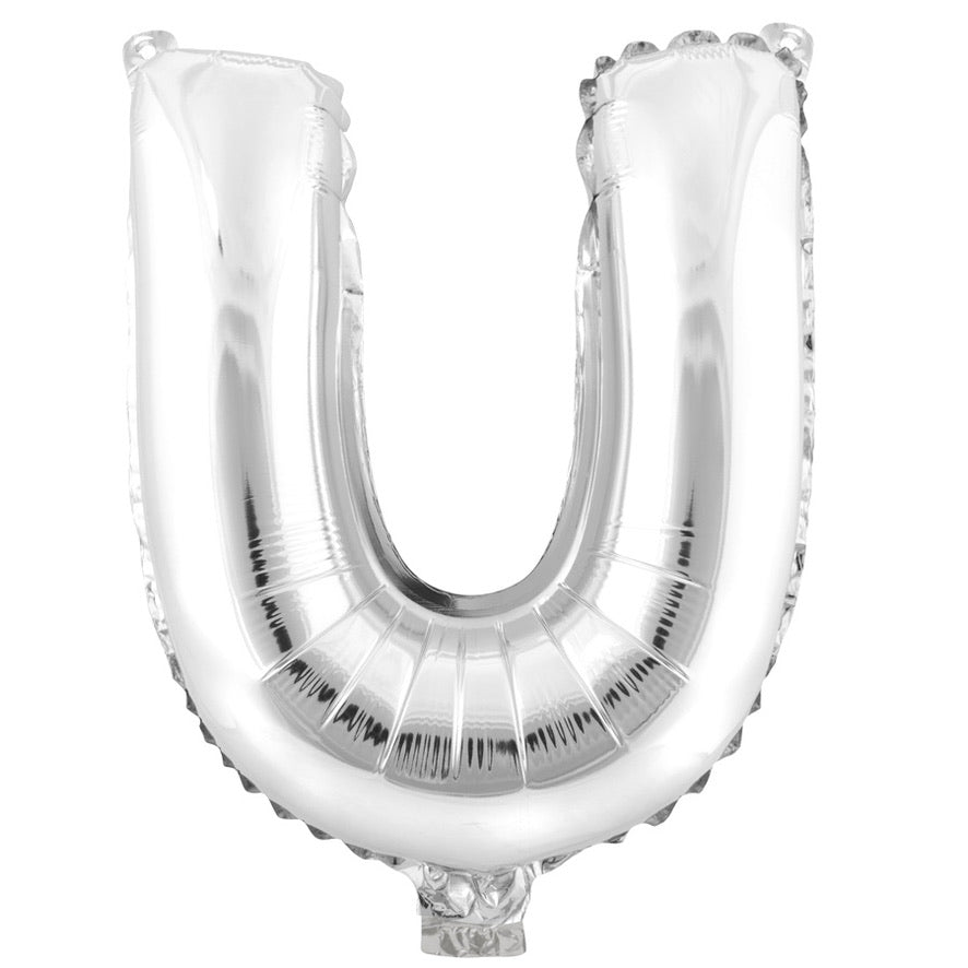 16" Silver Letter: U
