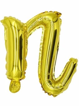 18" Gold Cursive Letter: N