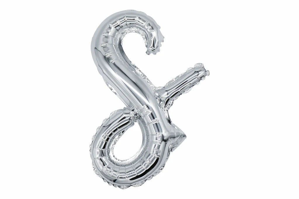 18" Silver Cursive Letter: S