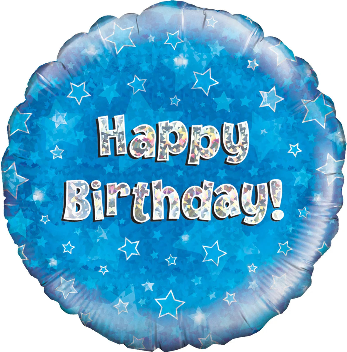 18" Happy Birthday Blue Holographic