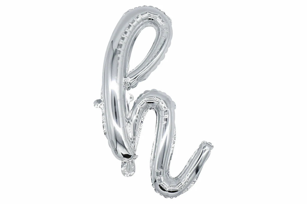 18" Silver Cursive Letter: H