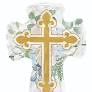 28" Cross with Flowers