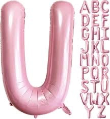 16” Baby Pink Letter: U