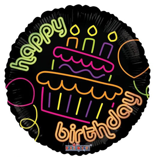 18" Birthday Cupcake Neon