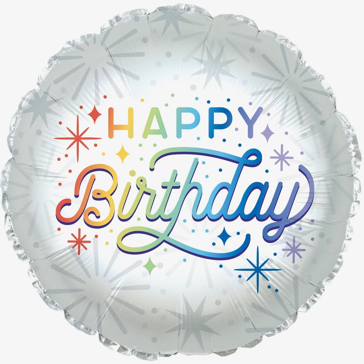 18" Happy Birthday Retro Rainbow