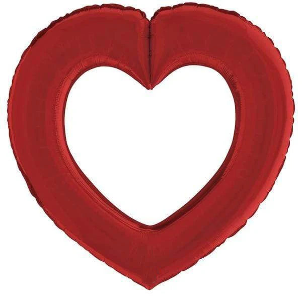40" Hollow Heart Shaped: Red