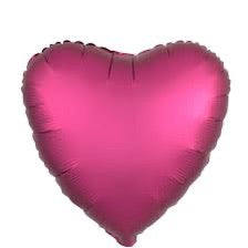 5" Foil Hearts: Satin Hot Pink 5ct