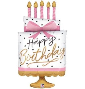 35" Pink Bow Bday Cake