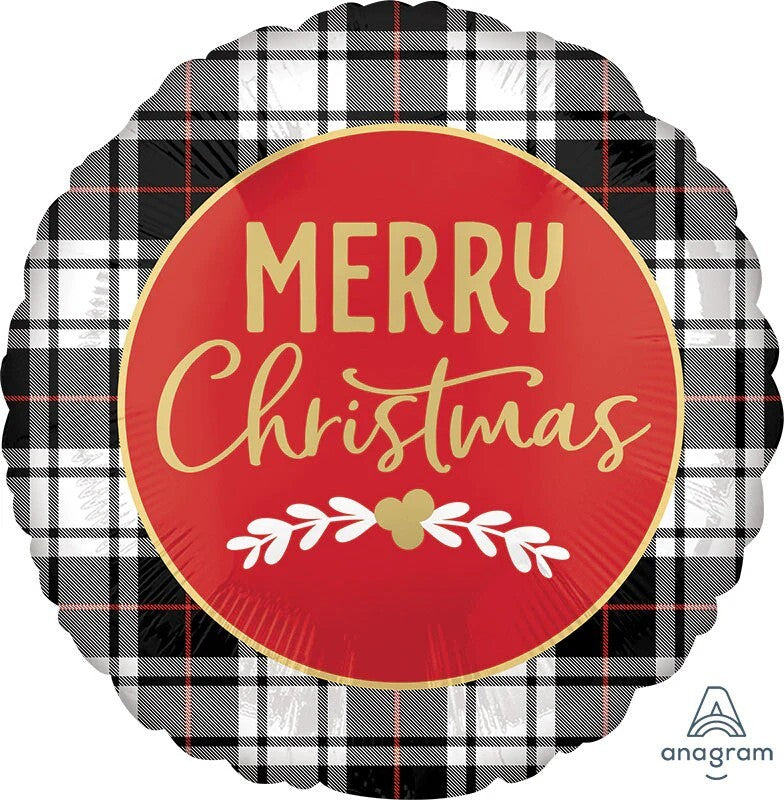 18" Merry Christmas Plaid