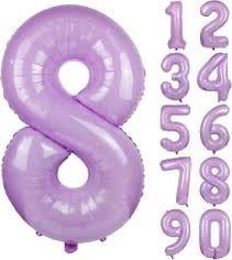 40” Macaron Purple Number 8