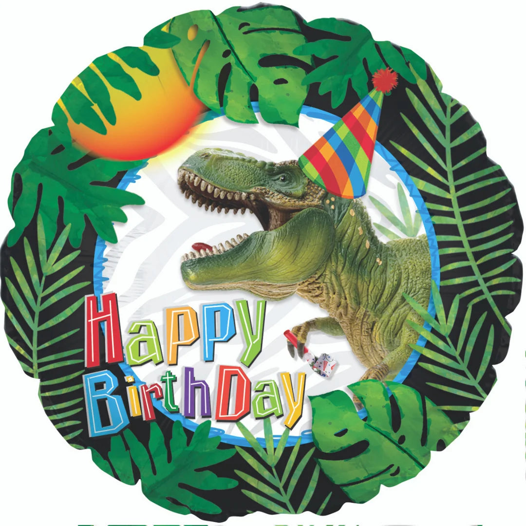 18" Happy Birthday Dinosaur w/hat