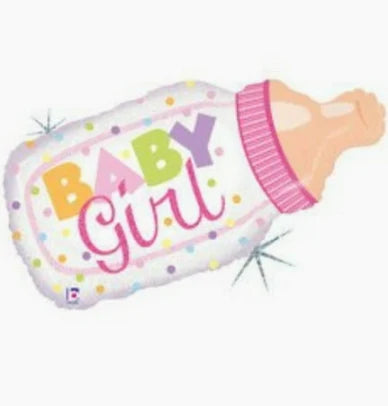 33" Holographic Baby Bottle Girl