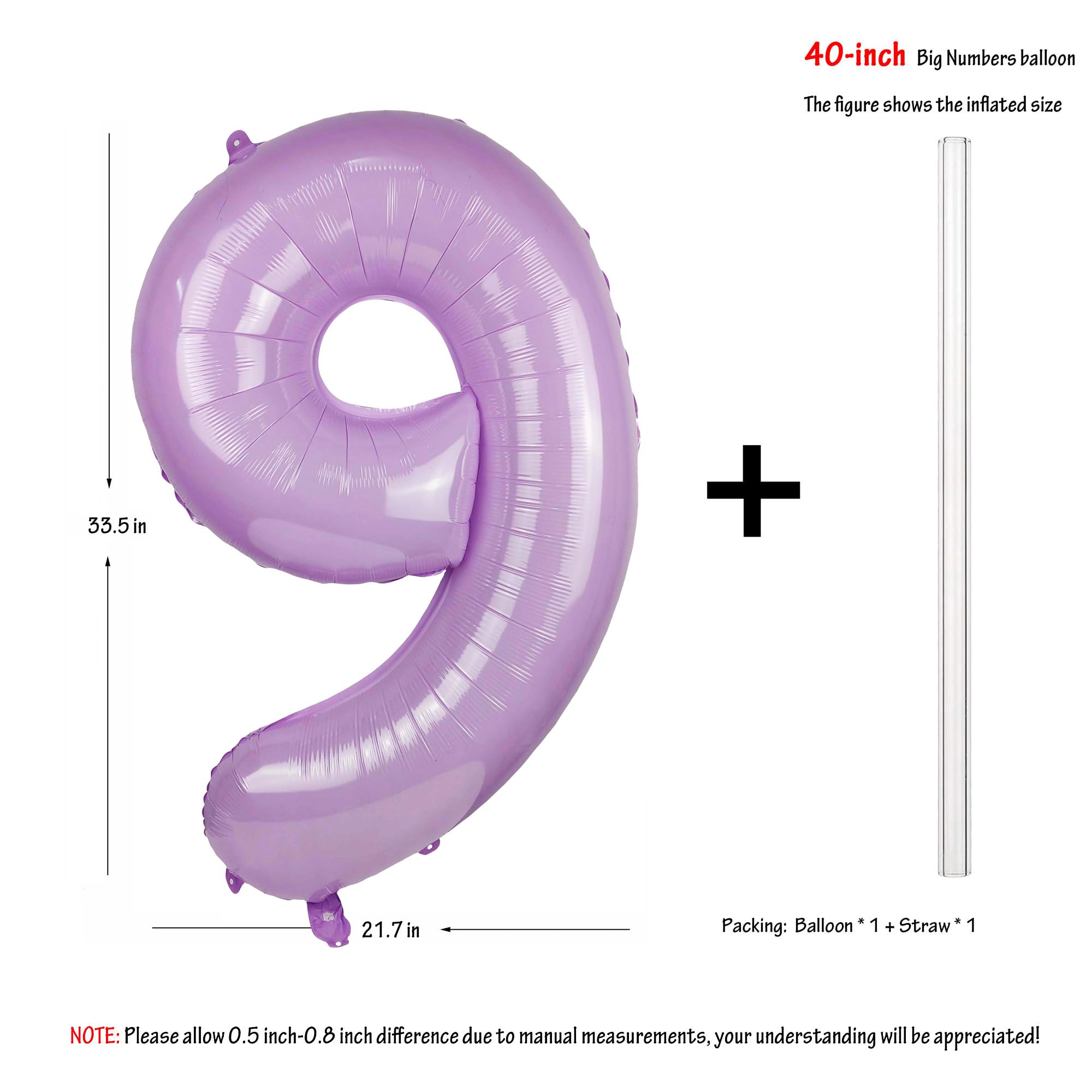 40” Macaron Purple Number 9
