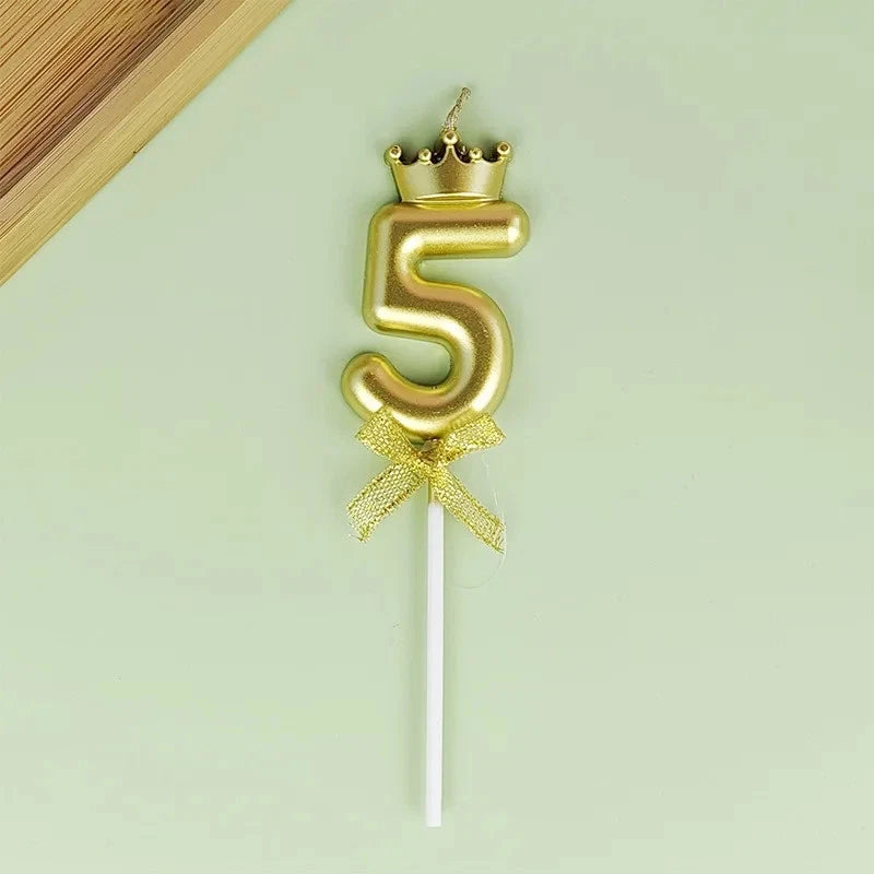 Golden Crown Birthday Candle: #5