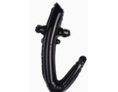 18" Black Cursive Letter: T