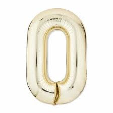 34" Number 0 White Gold: Party America