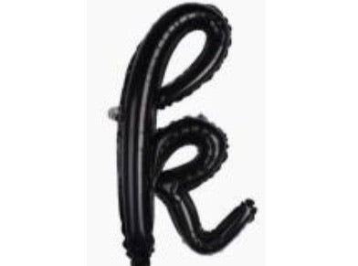 18" Black Cursive Letter: K