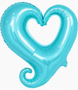 18" Hook Heart Shaped Foil: Teal