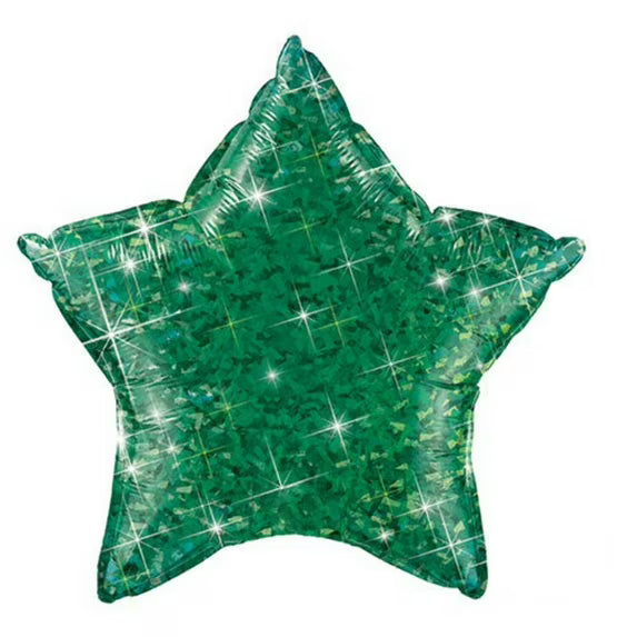 Lucky Foil: 18" Star Holographic Green