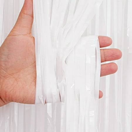 Foil Fringe Curtain: White