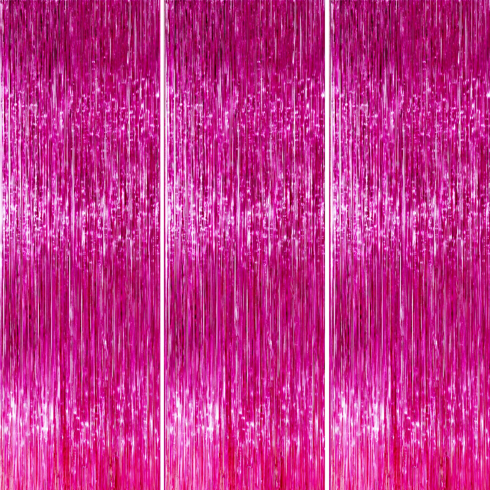 Foil Fringe Curtain: Magenta
