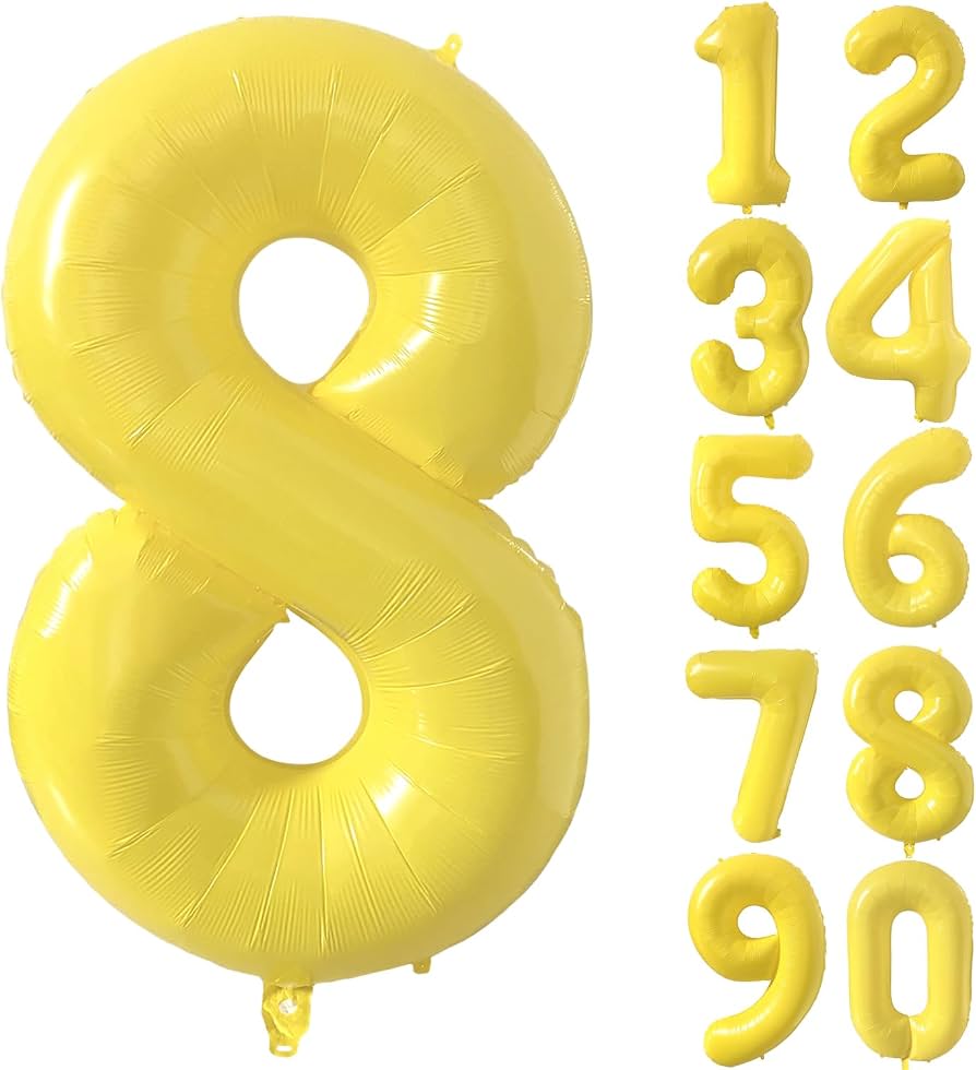 40” Macaron Yellow Number 8